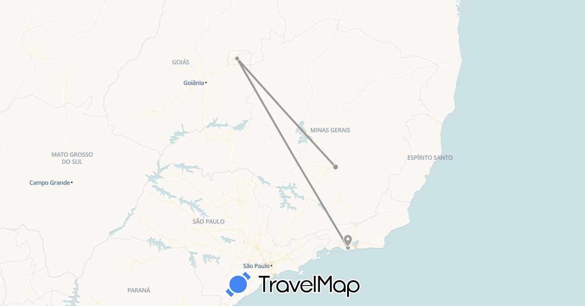 TravelMap itinerary: plane in Brazil (South America)